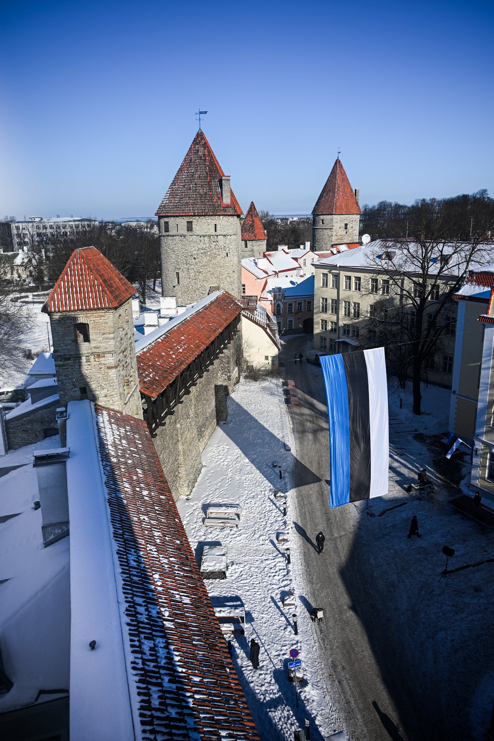 Tallinn's medieval fortifications in winter